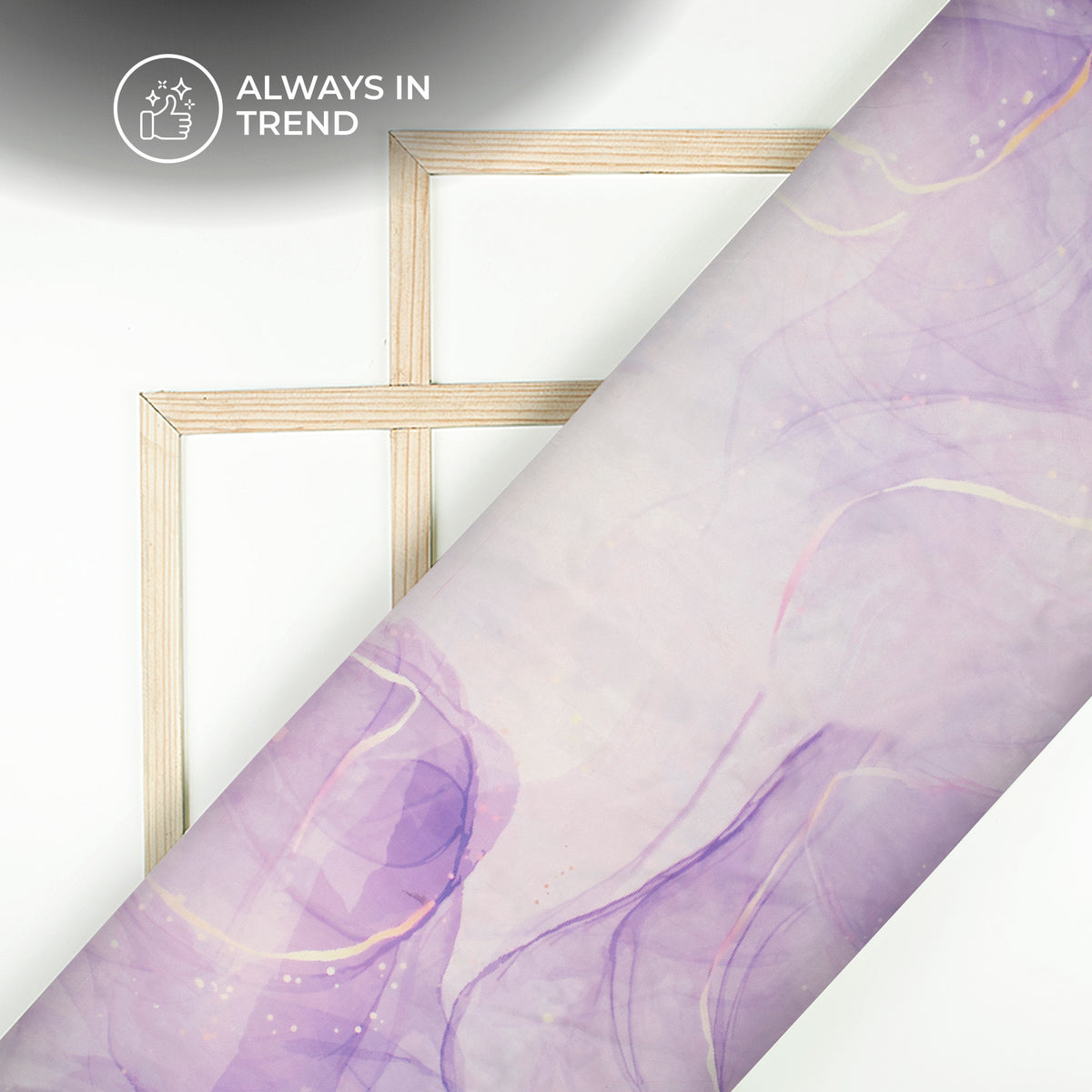 Lovender And White Marble Pattern Digital Print Shimmer Tissue Fabric