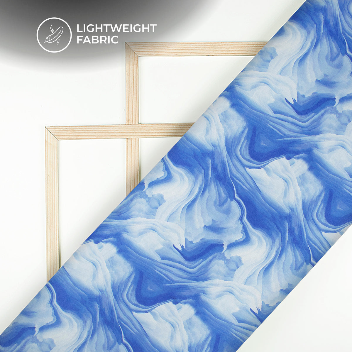 Sky Bule Absract Digital Print Poly Chinnon Chifon Fabric