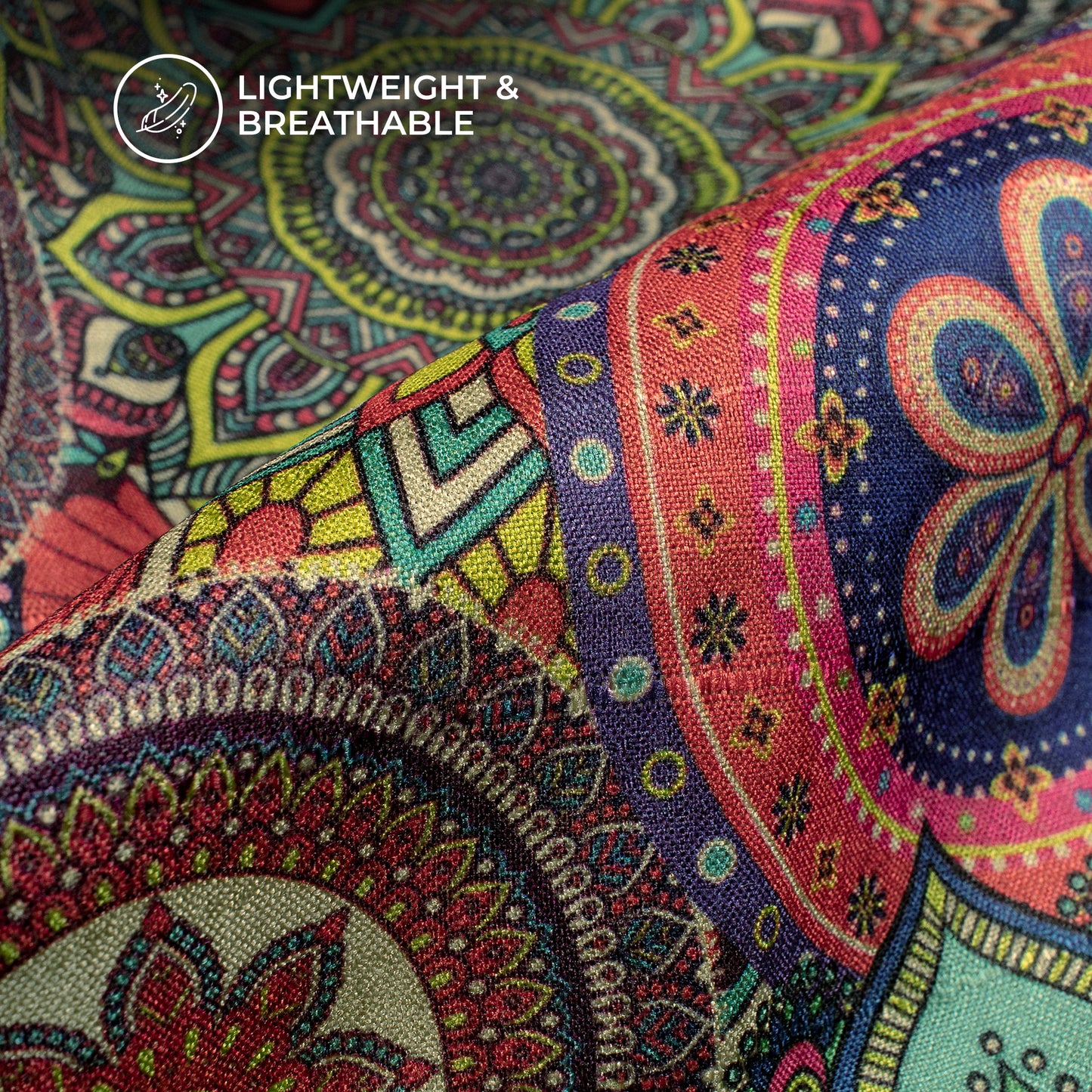 2026 Viral Mandala Digital Print  Art Tusser Silk Fabric