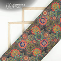 2026 Viral Mandala Digital Print  Art Tusser Silk Fabric