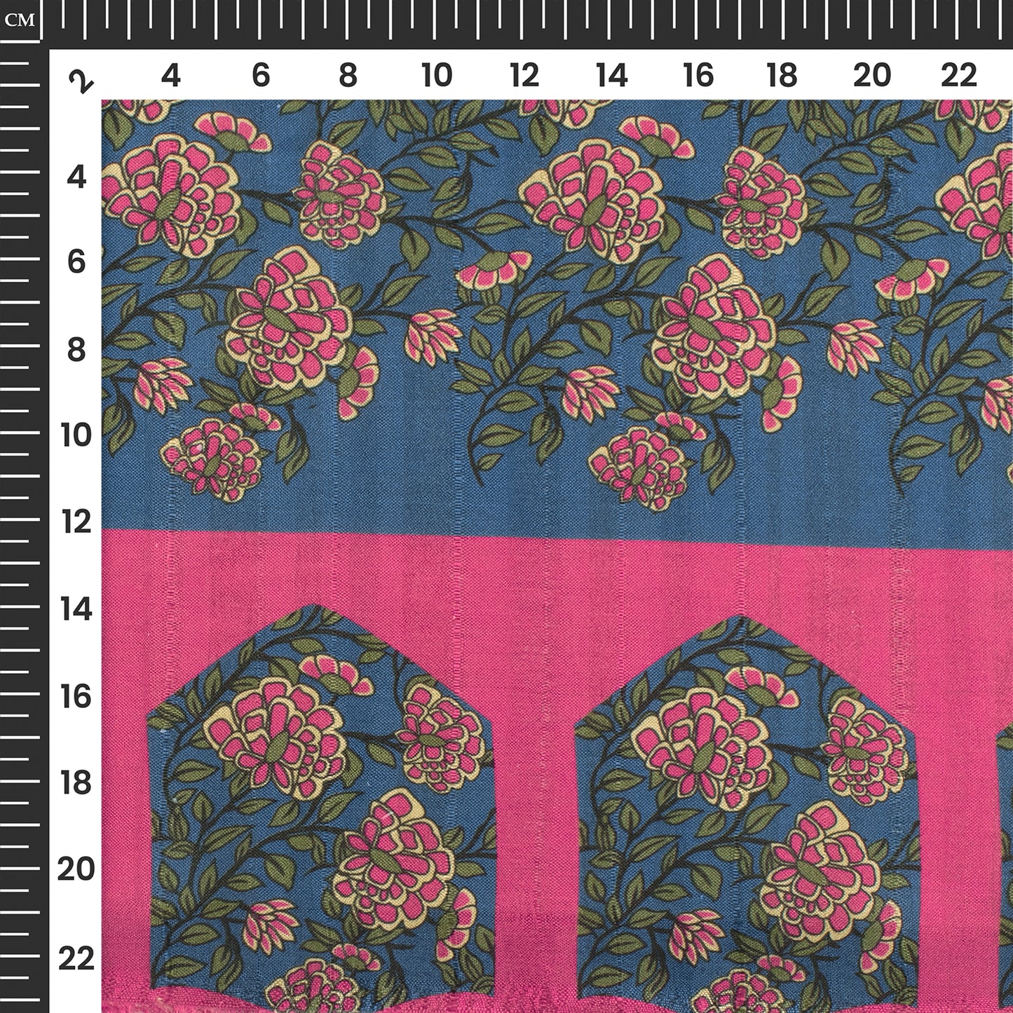 Vintage Pushp – Classic Floral Digital Print Art Tusser Silk Fabric