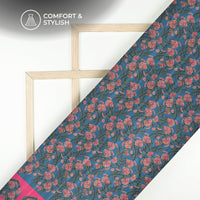 Vintage Pushp – Classic Floral Digital Print Art Tusser Silk Fabric