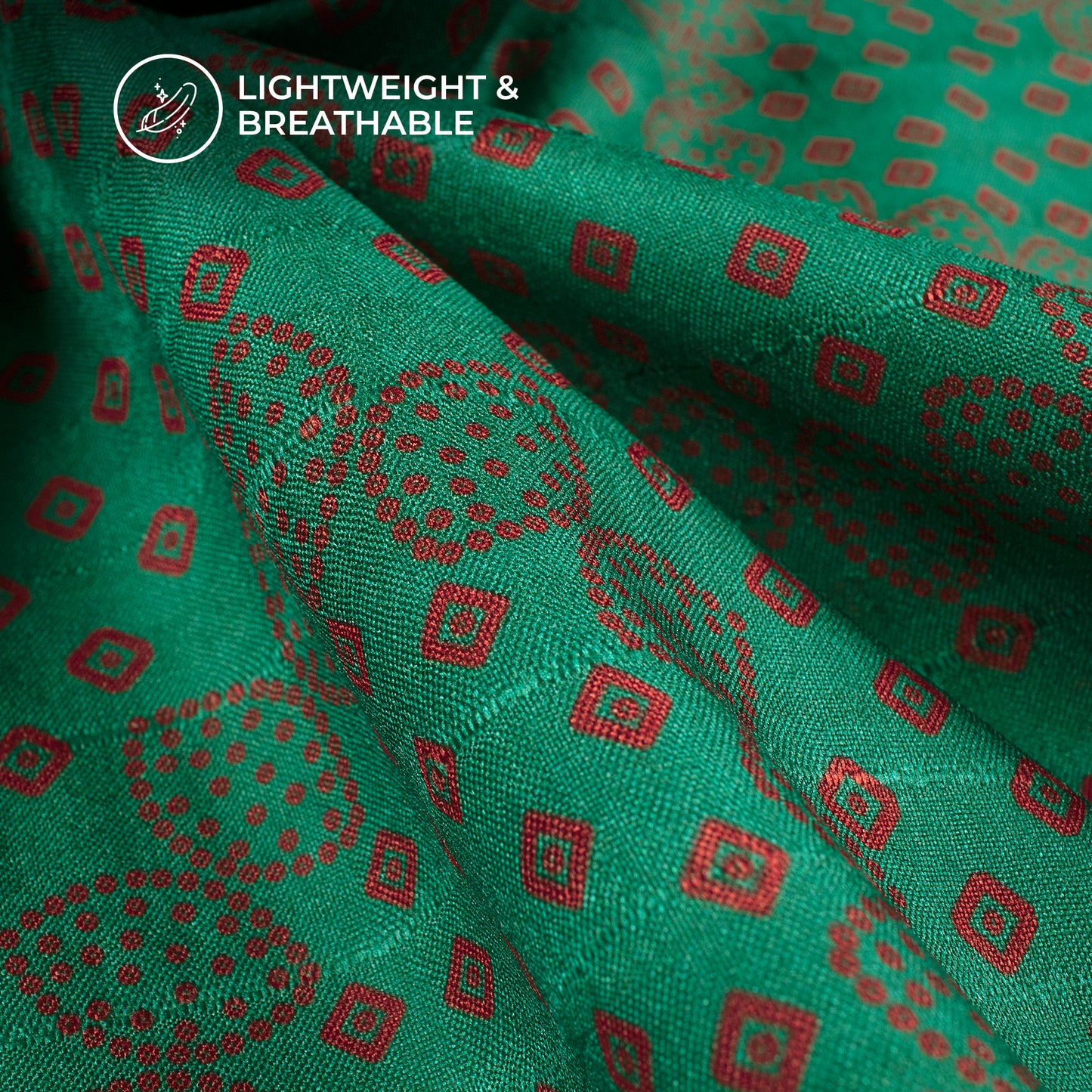 Stylish Bandhni Floral Digital Print Art Tusser Silk Fabric