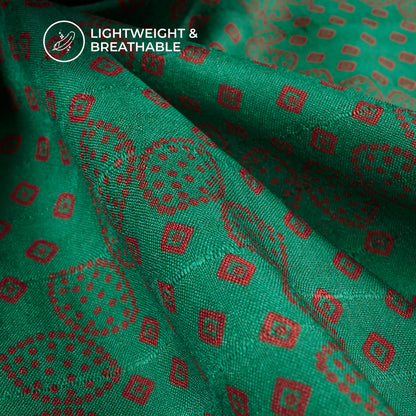 Stylish Bandhni Floral Digital Print Art Tusser Silk Fabric