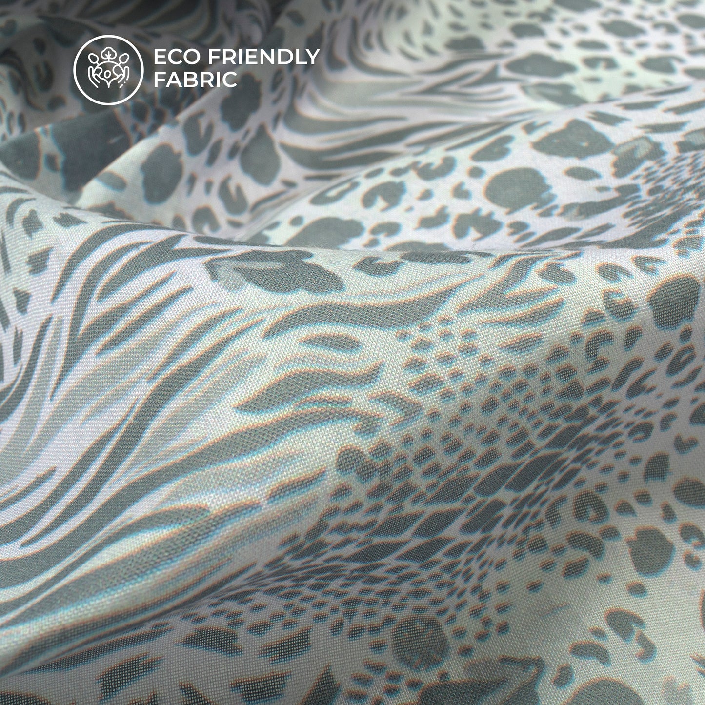 Silver Grey  Lilac Back Ground Digital Print Poly Cambric Fabric