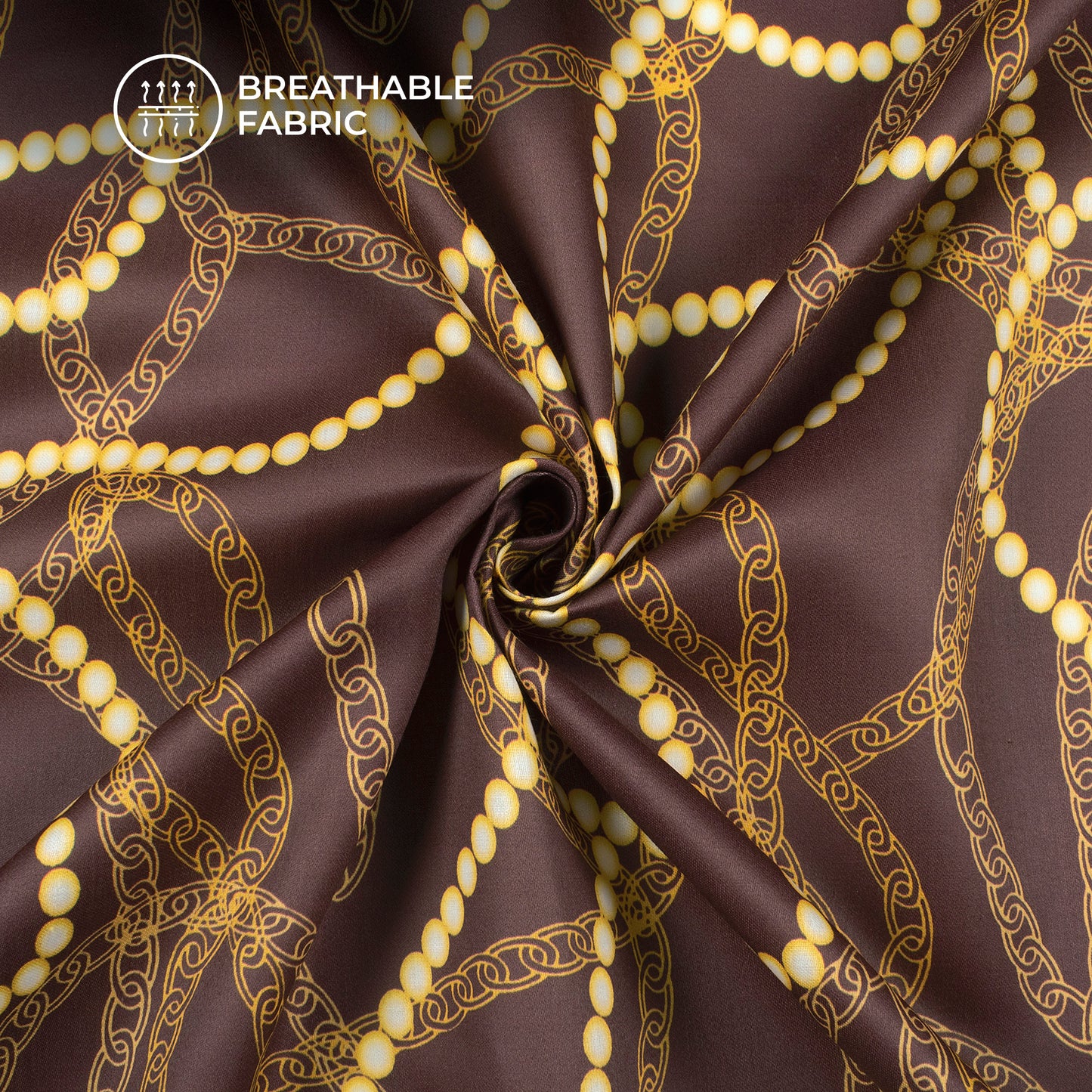 Chain Print Trendy Digital Print Poly Glazed Cotton Fabric