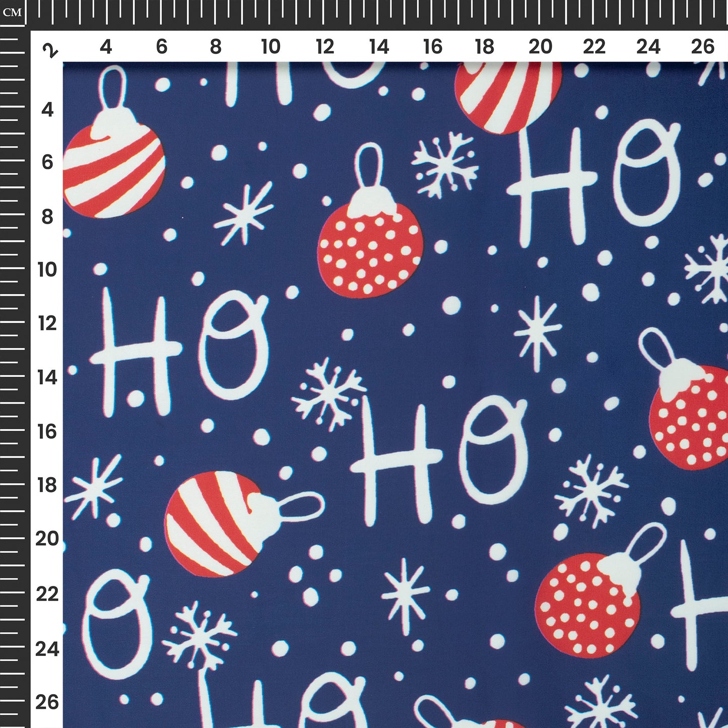 Frosty Night Digital Print Imported Satin - Navy Blue Christmas Snowflake Fabric