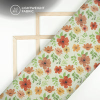 Rust Orange Autumn Spice Digital Print Shimmer Tissue Fabric