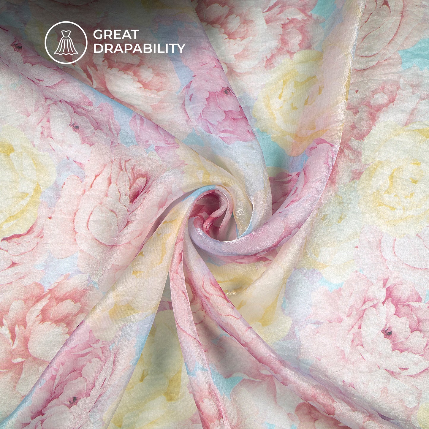 Romantic Watercolor Bloom Digital Print Shimmer Tissue Fabric – #1 Designer’s Choice