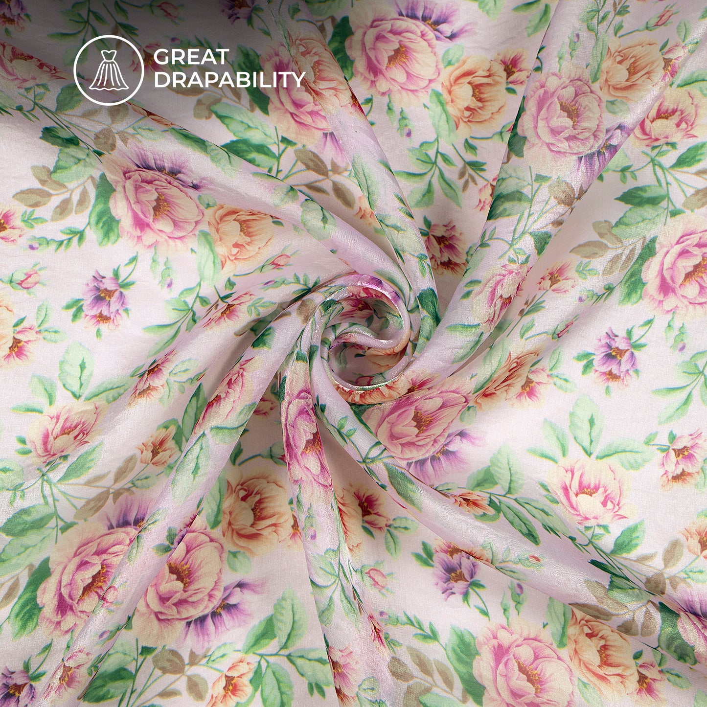 Botanical Floral Digital Print Shimmer Tissue Fabric – Versatile Home Decor Fabric