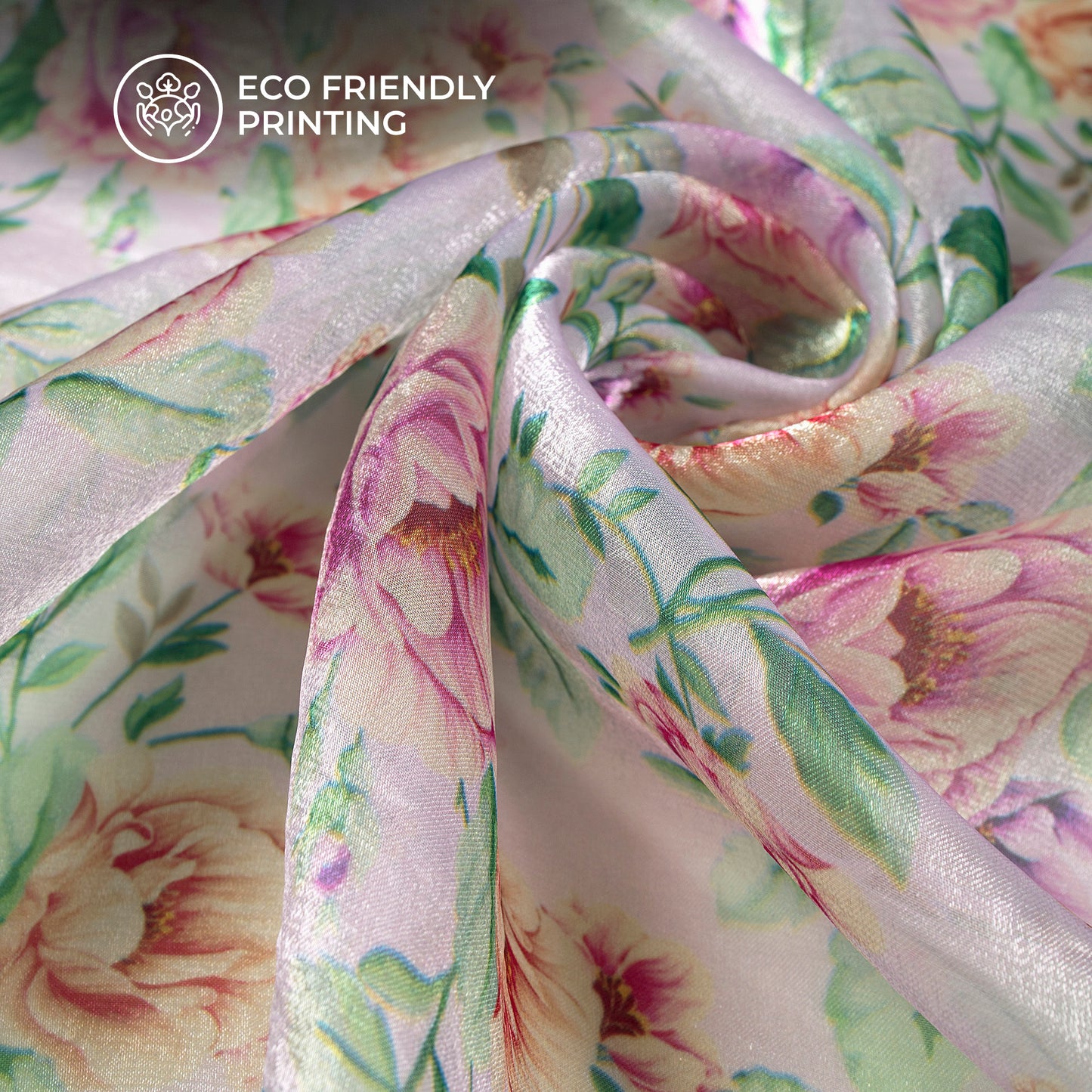 Botanical Floral Digital Print Shimmer Tissue Fabric – Versatile Home Decor Fabric