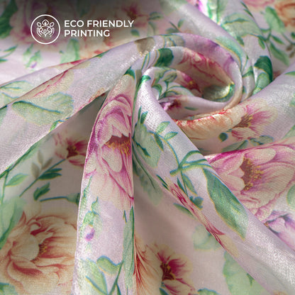 Botanical Floral Digital Print Shimmer Tissue Fabric – Versatile Home Decor Fabric