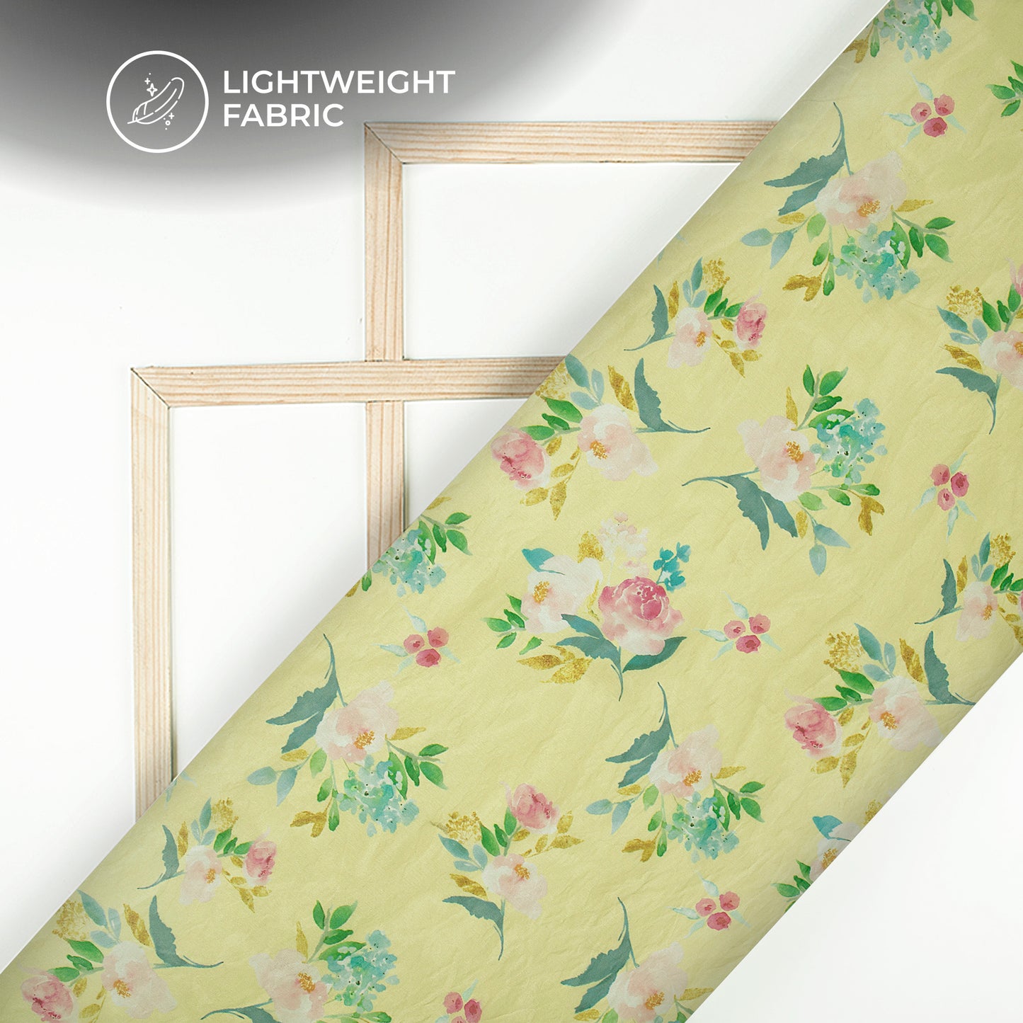 Soft Painted Watercolor  Floral Digital Print Shimmer Tissue Fabric