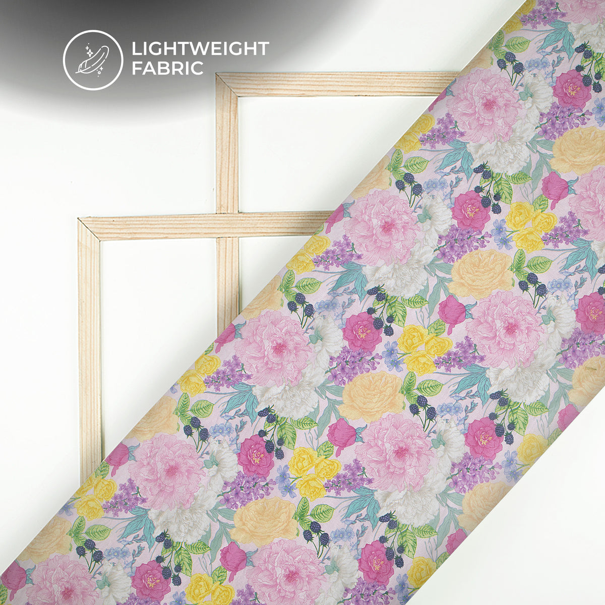 Popular Floral Motif Digital Print Shimmer Tissue Fabric