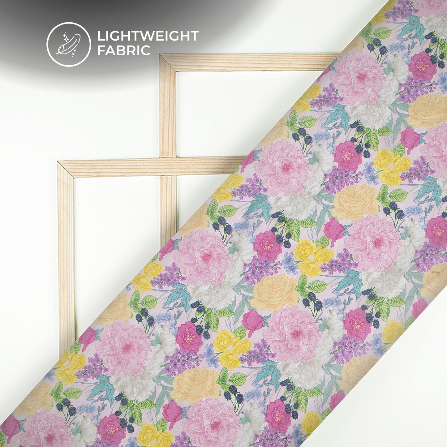 Popular Floral Motif Digital Print Shimmer Tissue Fabric