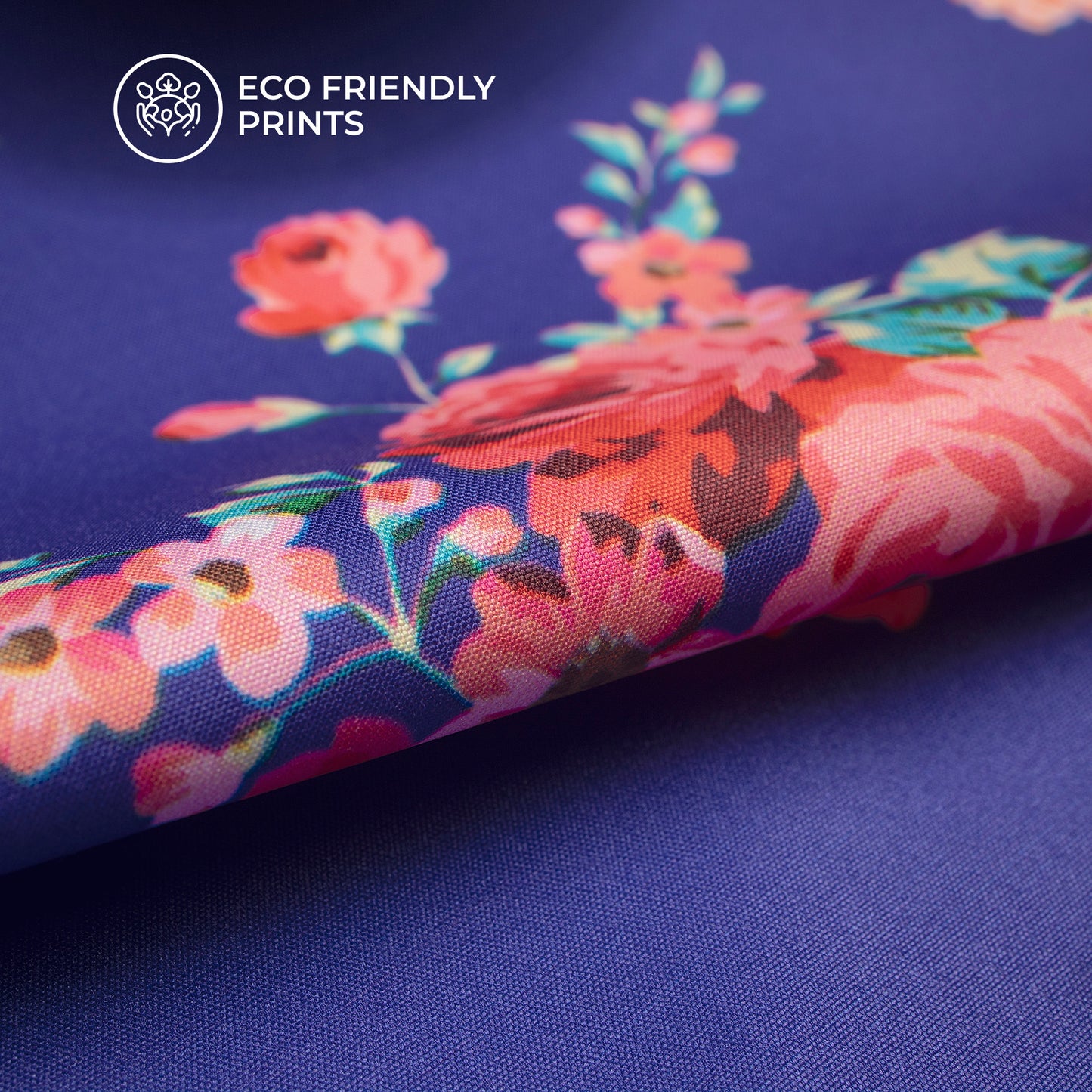 Seamless Winter Rose Floral Digital Print Butter Crepe Fabric