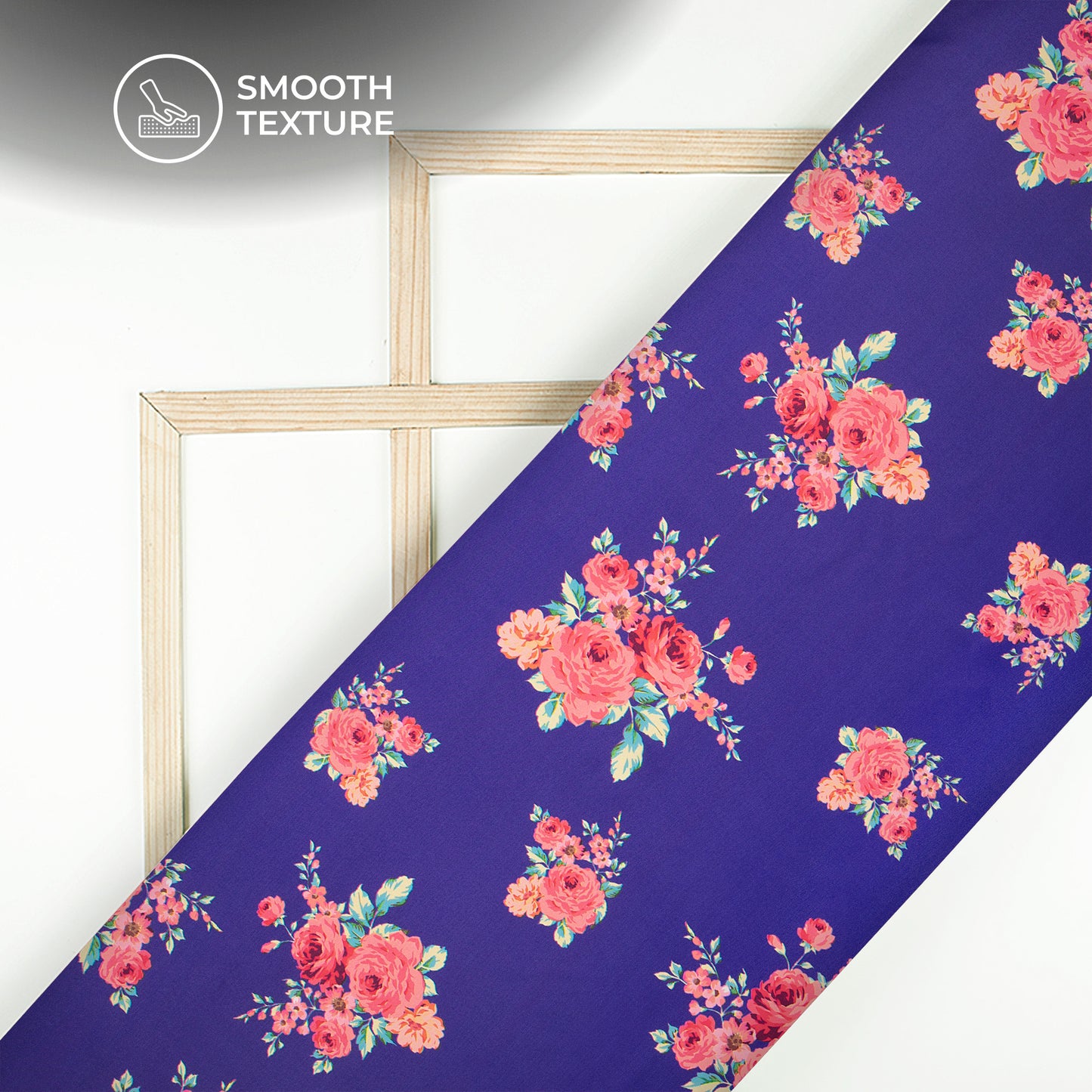 Seamless Winter Rose Floral Digital Print Butter Crepe Fabric