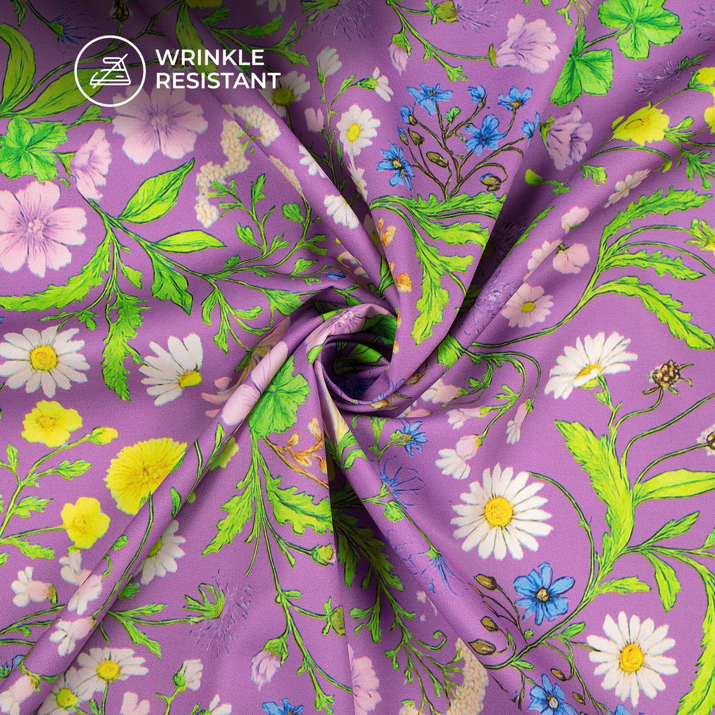 Classic Leafage Digital Print Butter Crepe Fabric