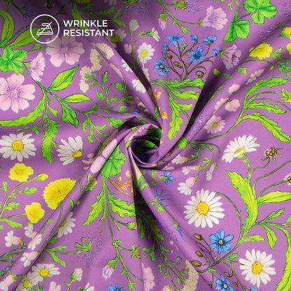 Classic Leafage Digital Print Butter Crepe Fabric