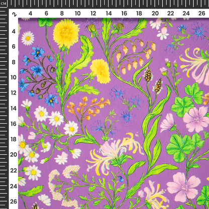 Classic Leafage Digital Print Butter Crepe Fabric