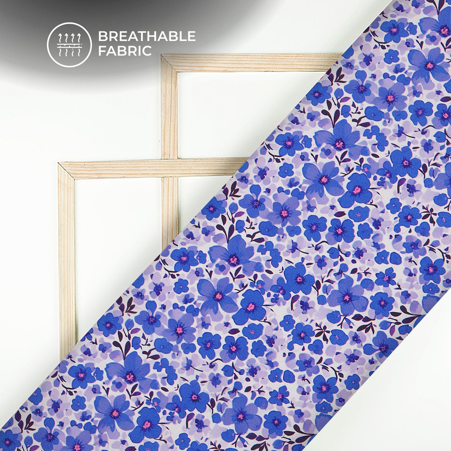 Royal Seamless Floral Geometric Digital Print Crepe Silk Fabric