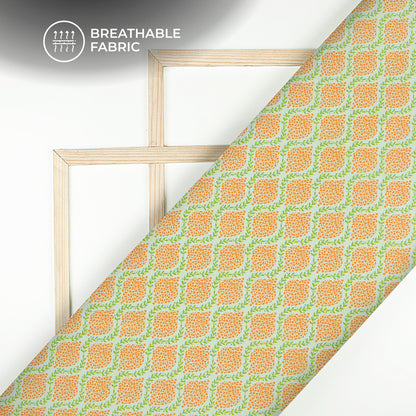 Symmetrical Floral Leaf Digital Print Crepe Silk Fabric