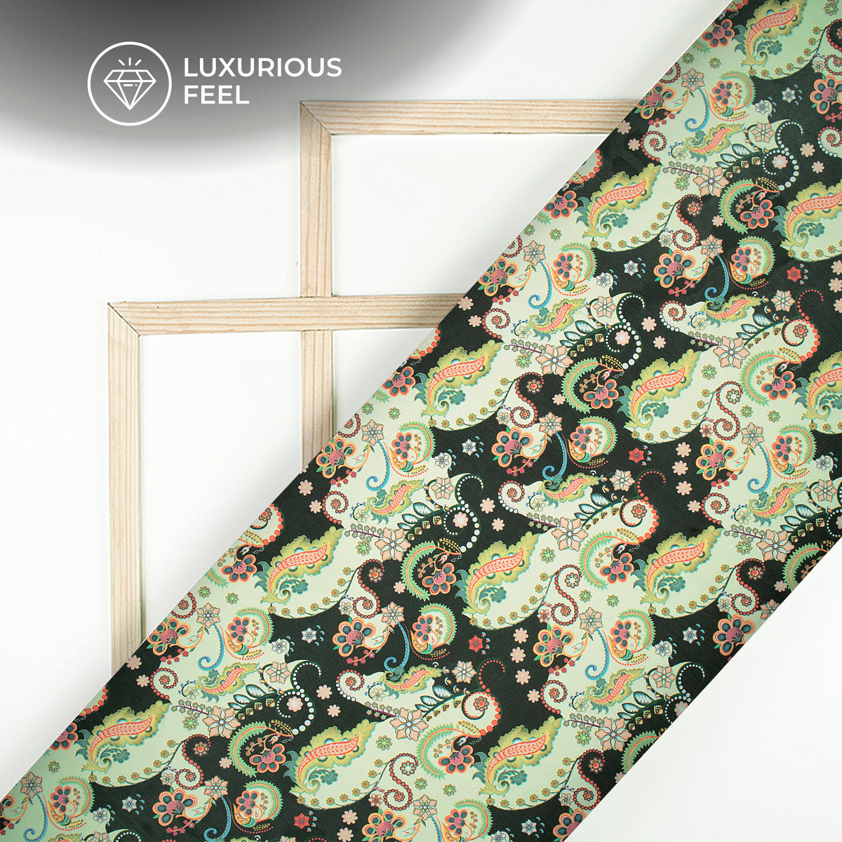 Tradition Ethnic Paisley Digital Print Georgette Satin Fabric