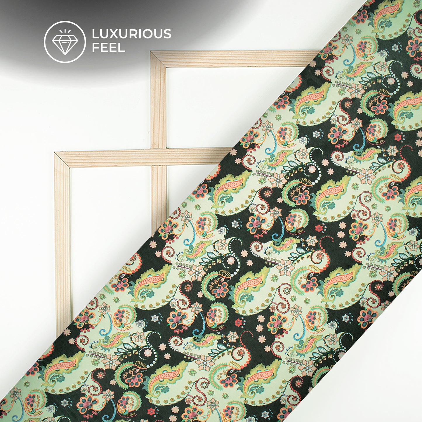 Tradition Ethnic Paisley Digital Print Georgette Satin Fabric