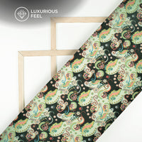 Tradition Ethnic Paisley Digital Print Georgette Satin Fabric
