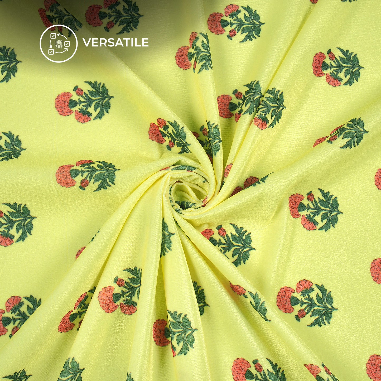 Vintage Mughal Floral Digital Print Premium Velvet Fabric