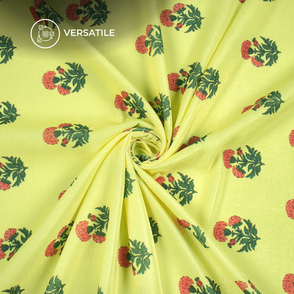 Vintage Mughal Floral Digital Print Premium Velvet Fabric