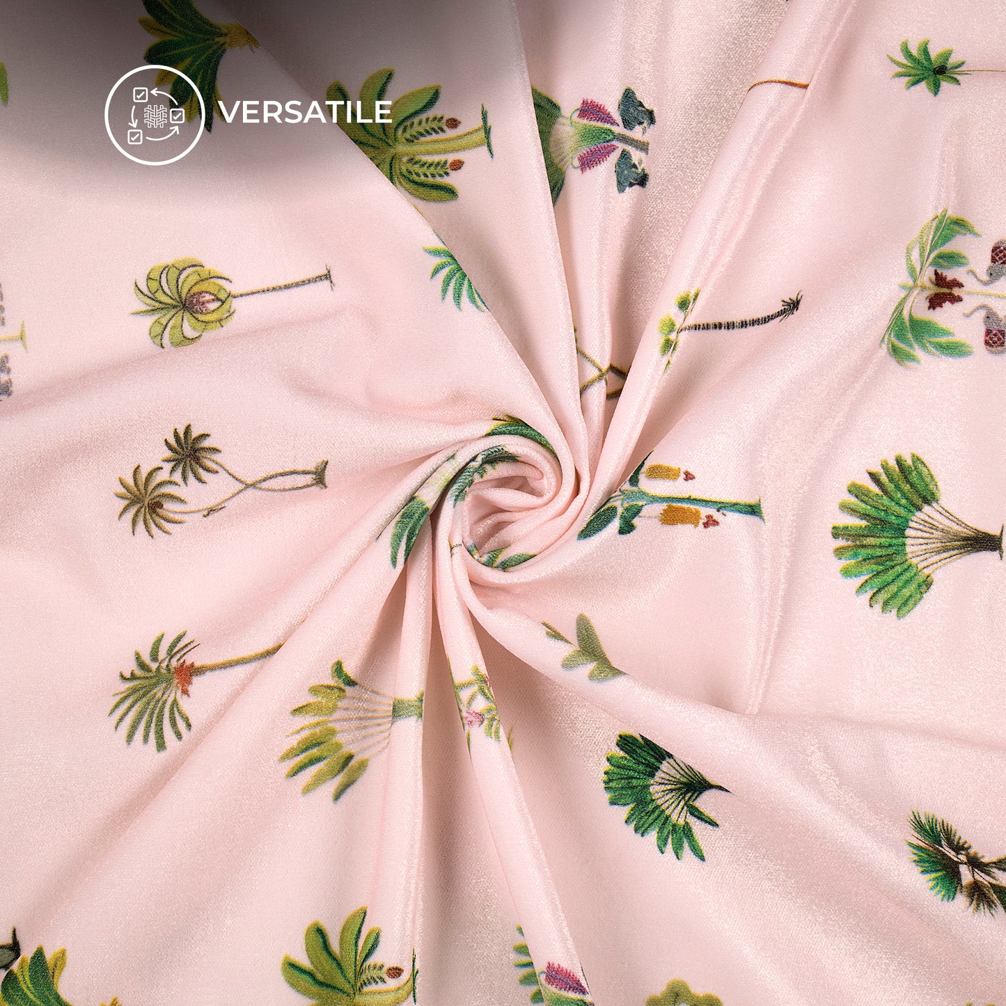 Tropical Mirage Velvet Digital Print Premium Velvet Fabric - Designer Edition