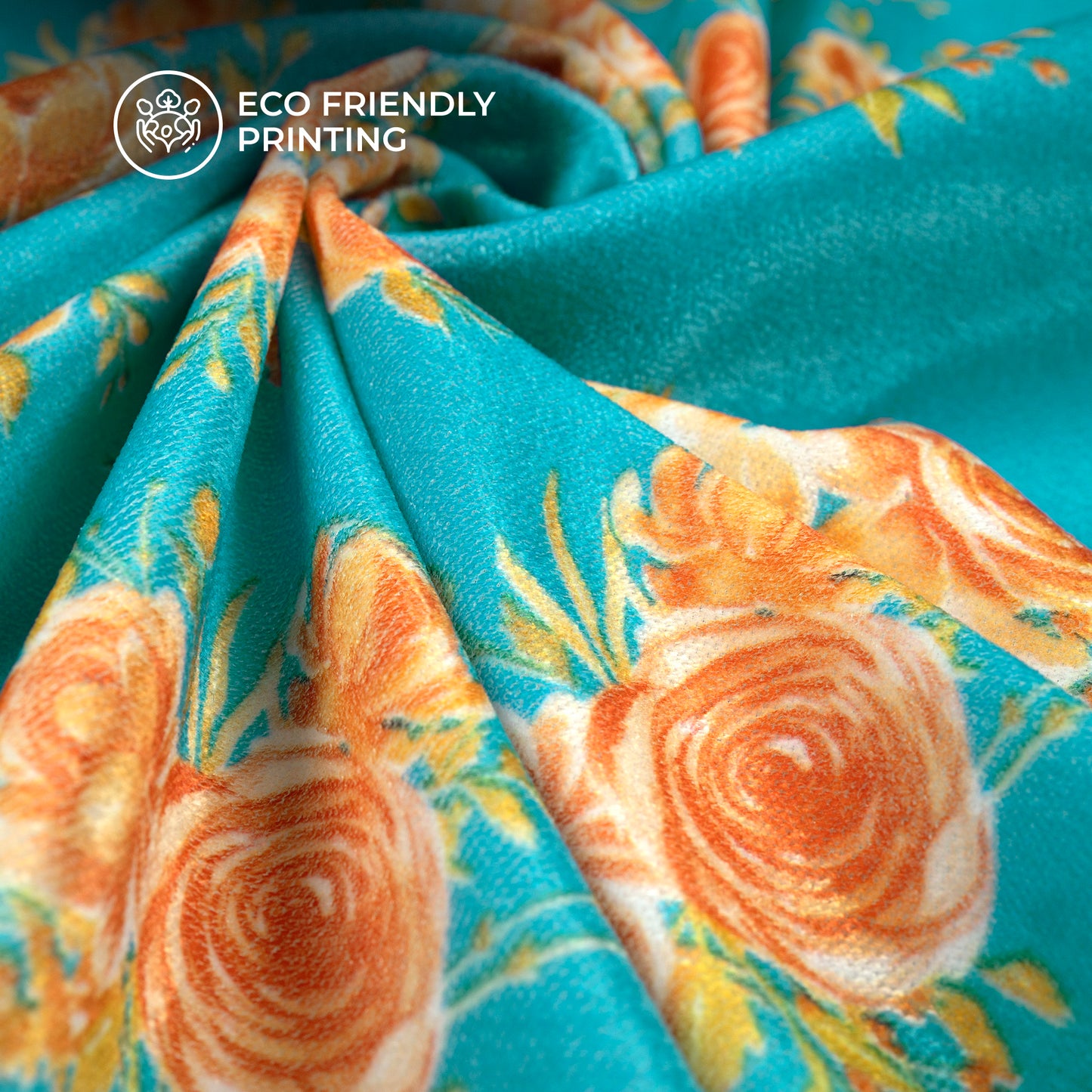 Allover Rose Floral Vintage Style Digital Print Premium Velvet Fabric