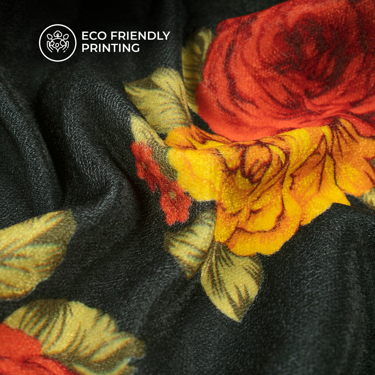 Anqiue Vintage Rose Digital Print Premium Velvet Fabric