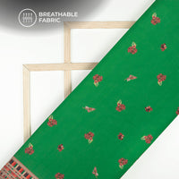 Tradition Ethnic Border With Floral Motif Digital Print Muslin Fabric