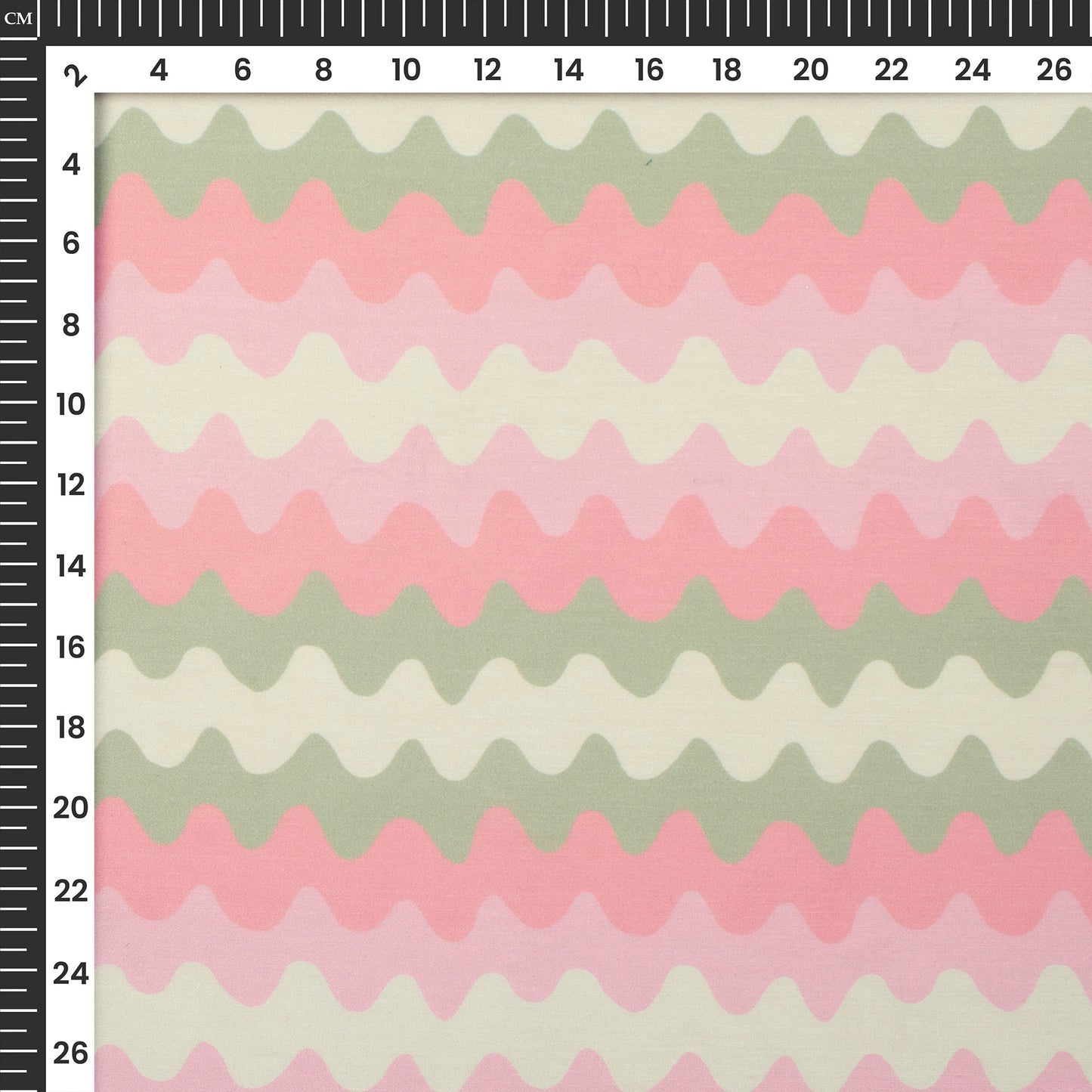 Trendy Rhythmic Wiggle Digital Print Muslin Fabric  For Fashion Designers