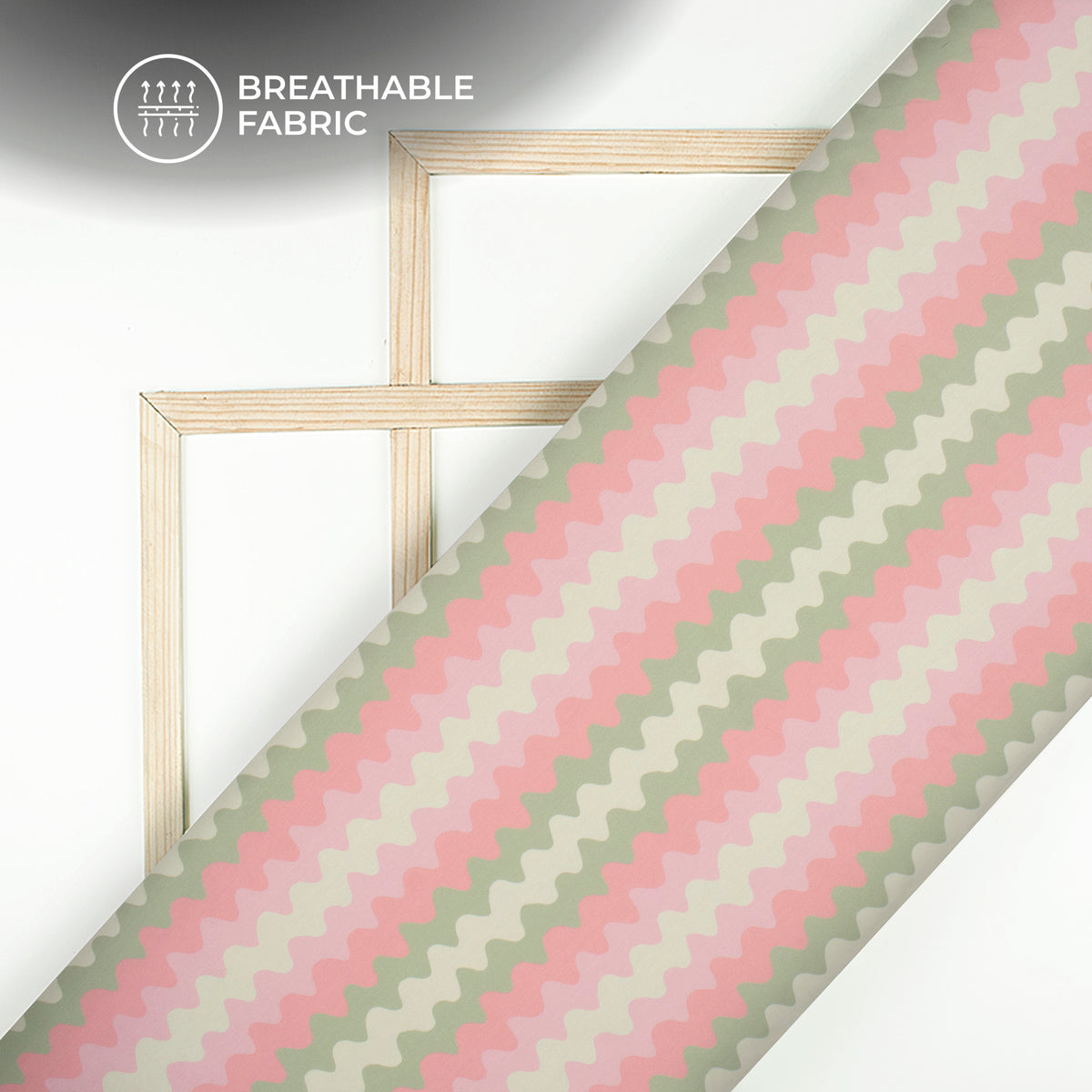 Trendy Rhythmic Wiggle Digital Print Muslin Fabric  For Fashion Designers