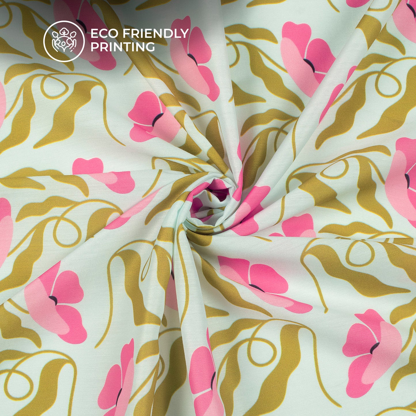 Beautiful Abstract Floral Digital Print Muslin Fabric