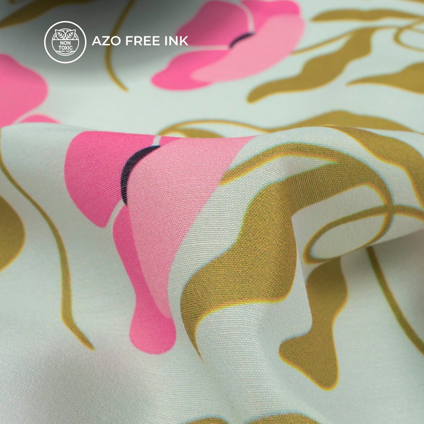 Beautiful Abstract Floral Digital Print Muslin Fabric