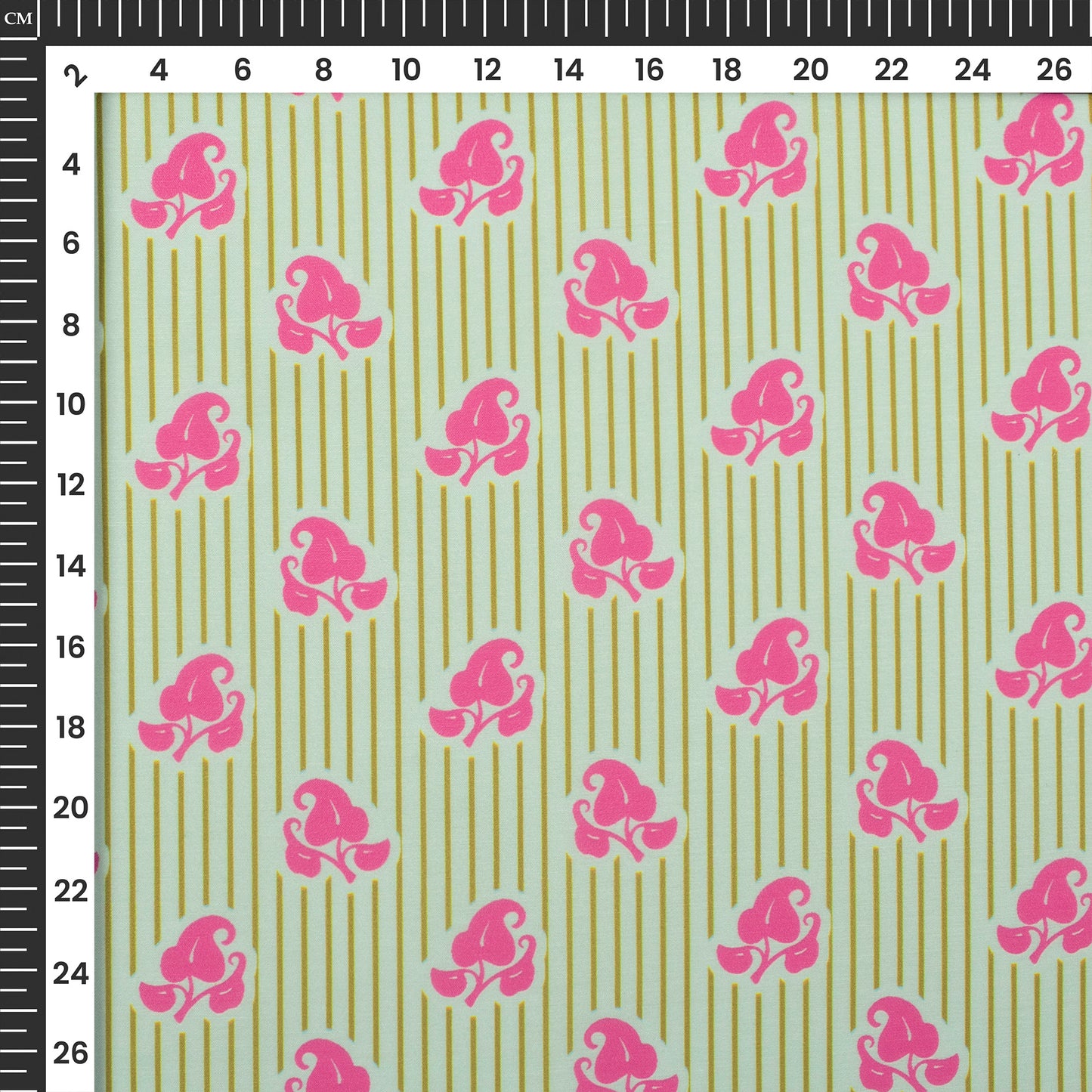 Beautiful Stripes Floral Digital Print Muslin Fabric