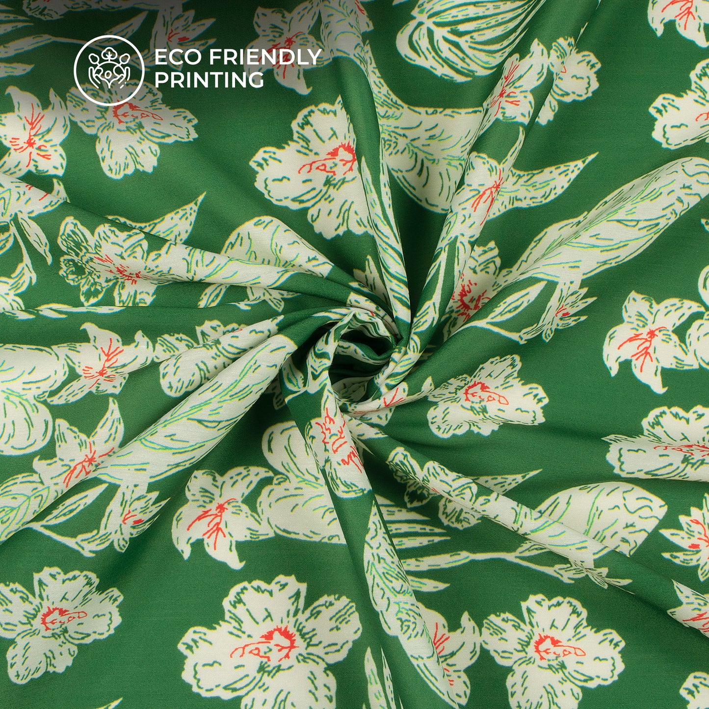 Stylish Tropical Vintage Floral Digital Print Muslin Fabric