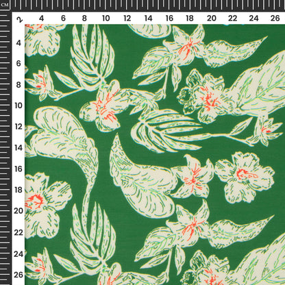 Stylish Tropical Vintage Floral Digital Print Muslin Fabric