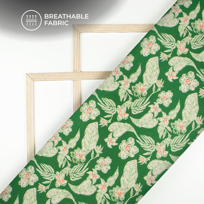 Stylish Tropical Vintage Floral Digital Print Muslin Fabric