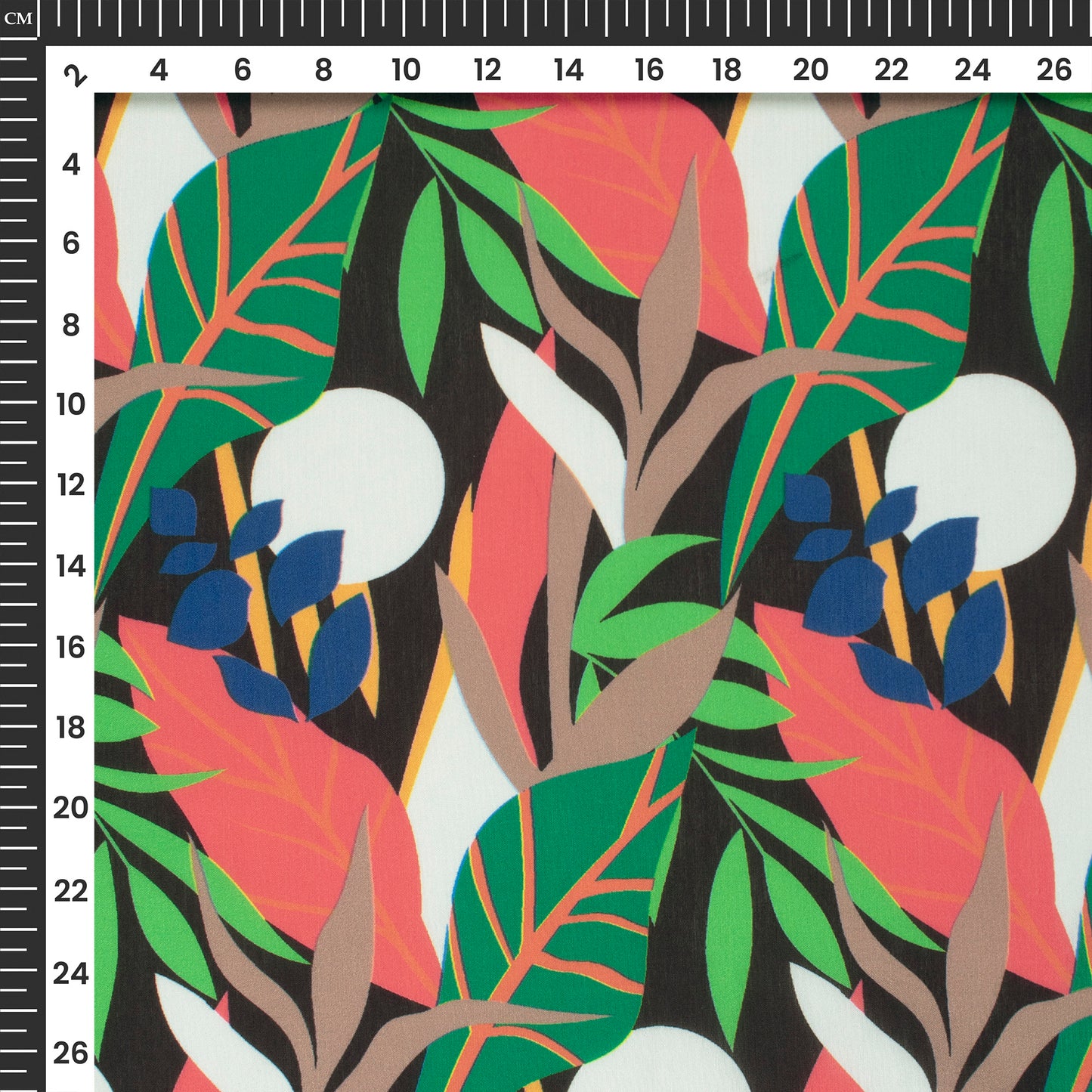 Botanical Theme Tropical Leaf Digital Print Muslin Fabric