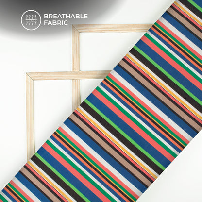Linearity Stripes Digital Print Muslin Fabric