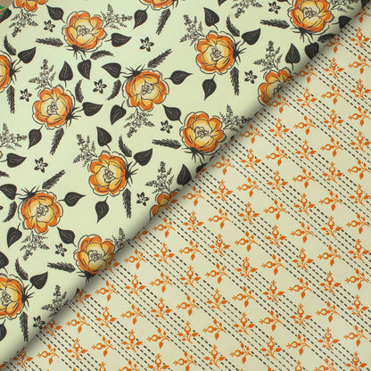 Aesthetic Block-Printed Inspired Digital Print Muslin Fabric