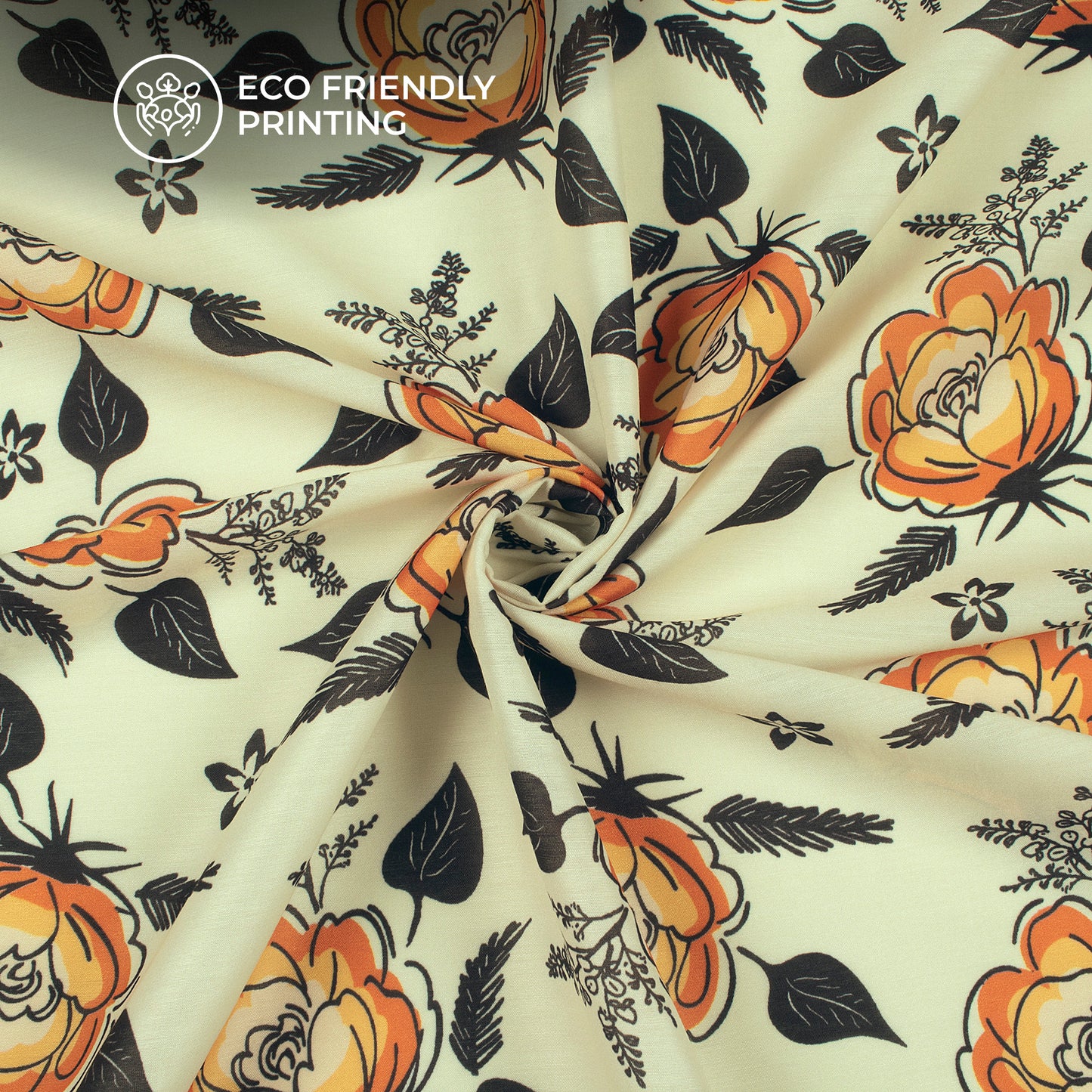 Seamless Blossoms Floral Digital Print Muslin Fabric