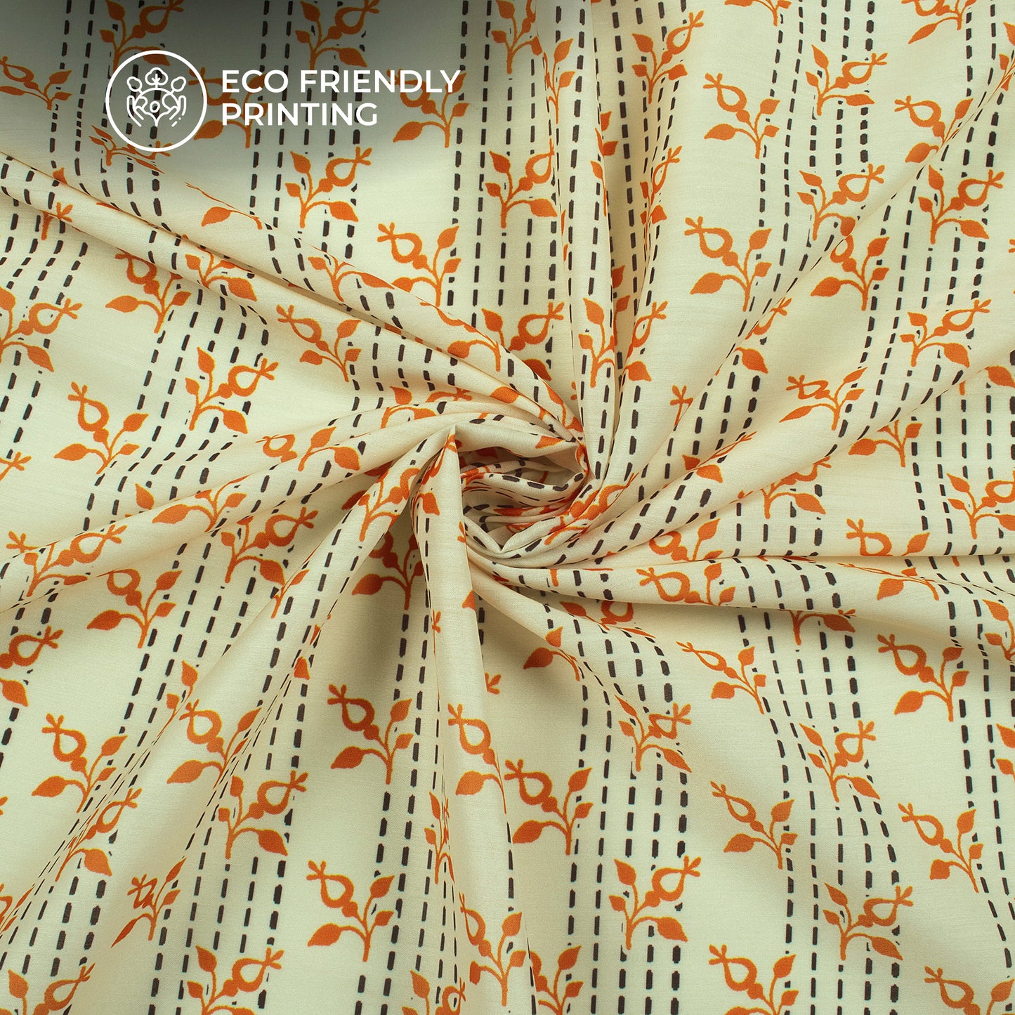 Aesthetic Block-Printed Inspired Digital Print Muslin Fabric