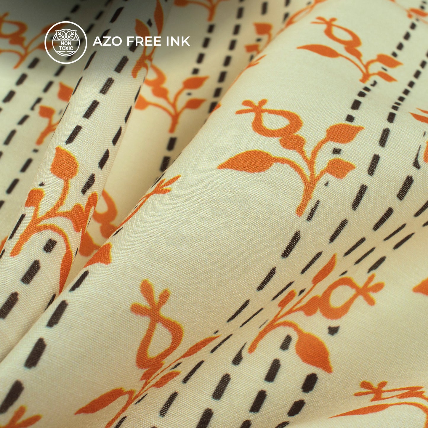 Aesthetic Block-Printed Inspired Digital Print Muslin Fabric