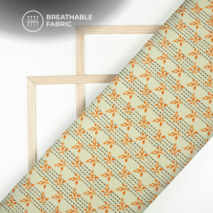 Aesthetic Block-Printed Inspired Digital Print Muslin Fabric